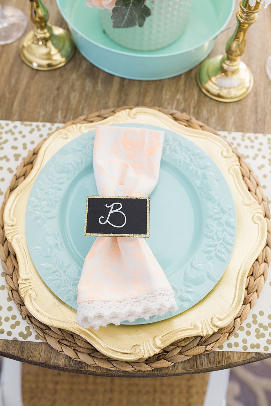 Easter Decorating Ideas tablescape charger placemats plates