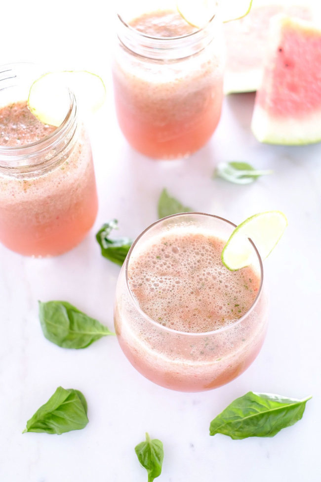 The Posh Home Summer BBQ Ideas Watermelon Basil Drink Recipe